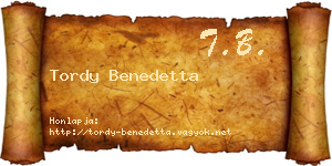 Tordy Benedetta névjegykártya
